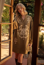 Load image into Gallery viewer, Long Sleeve Mini Dress With Embroidered Applique