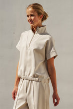 Load image into Gallery viewer, Short Sleeve Half Zip Pullover Top