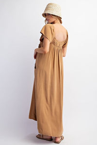 Poly Linen Maxi Dress