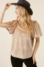 Load image into Gallery viewer, Velvet Puff Sleeve Top
