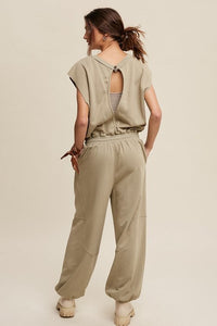 Athleisure French Terry Loose Jogger Jumpsuit