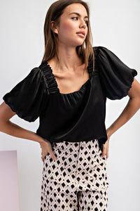 Solid Square Neck Blouse