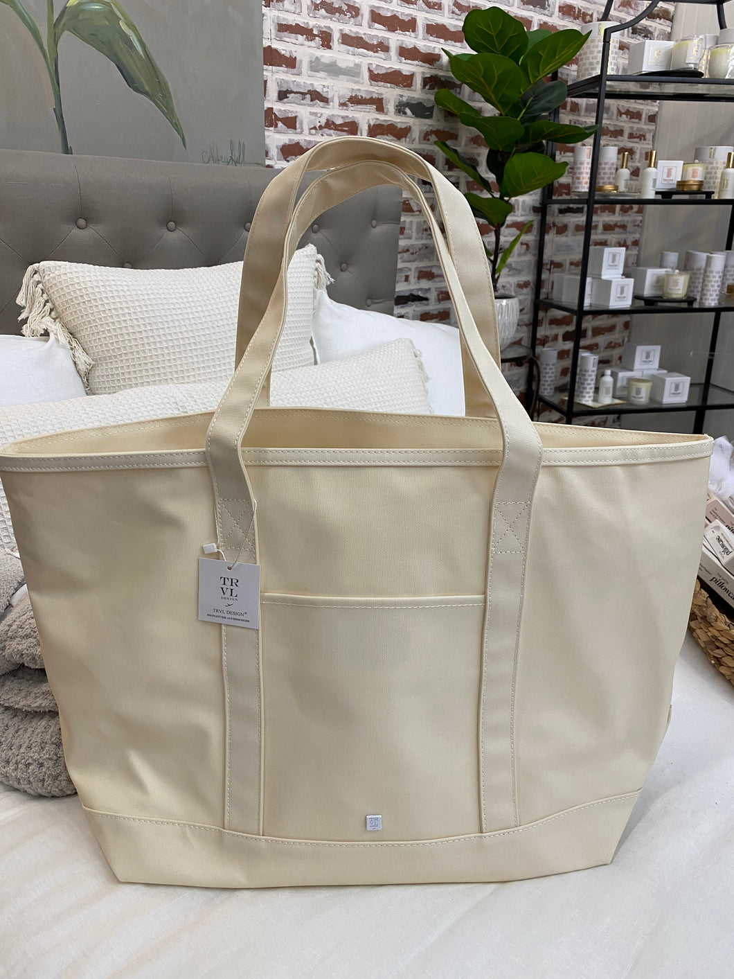 Coated Canvas Large Tote