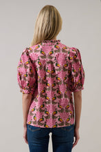 Load image into Gallery viewer, Puff Sleeve Top Peacock
