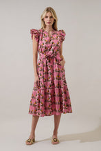 Load image into Gallery viewer, Ruffle Midi Dress Peacock
