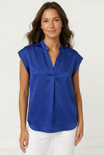 Load image into Gallery viewer, Cap Sleeve Satin Blouse
