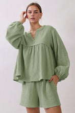 Load image into Gallery viewer, Cotton Gauze Peasant Blouse Set
