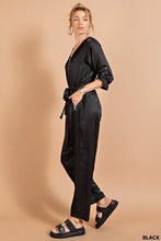 Load image into Gallery viewer, Black Satin Jumpsuit
